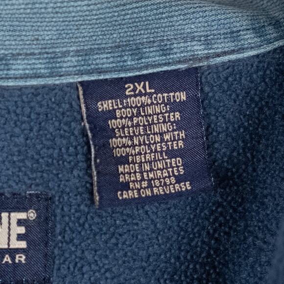 Wolverine Fleece Lined Denim / Chambray Workwear Shirt Shacket Men's 2XL Blue - Picture 7 of 7